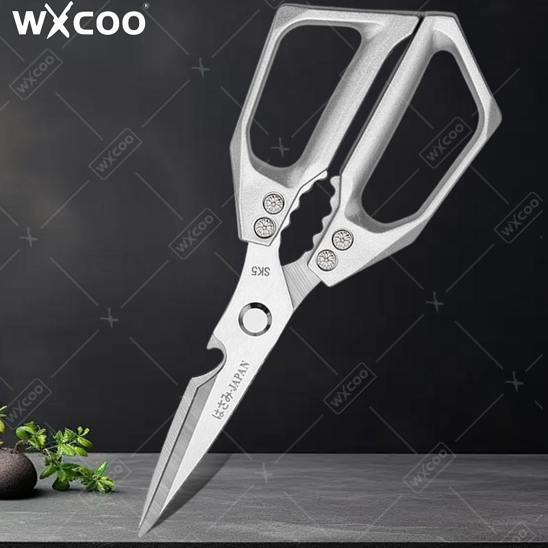 WXCOO Stainless Steel SK5 Heavy Duty Kitchen Shears Poultry Shears Multifunctional Kitchen Scissors for Chicken Bone Fish Cutter5