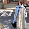 Su Jiu'er Women's 2024 Mid-Length Double-Sided Wool Coat - High-End Gray Autumn/Winter Outerwear