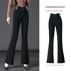 Autumn High-Waist Black Flare Pants for Women - Versatile, Elastic, and Stylish Jeans for Middle-Aged Moms