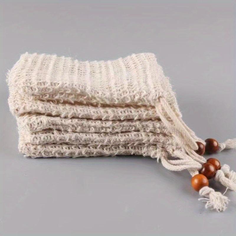 

5PC Natural Shower Bags and Sisal Soap Net Cotton and Hemp Bubble Net Can Be Used To Hang A Bouquet of Mouth Fragrance Soap Bags. Black