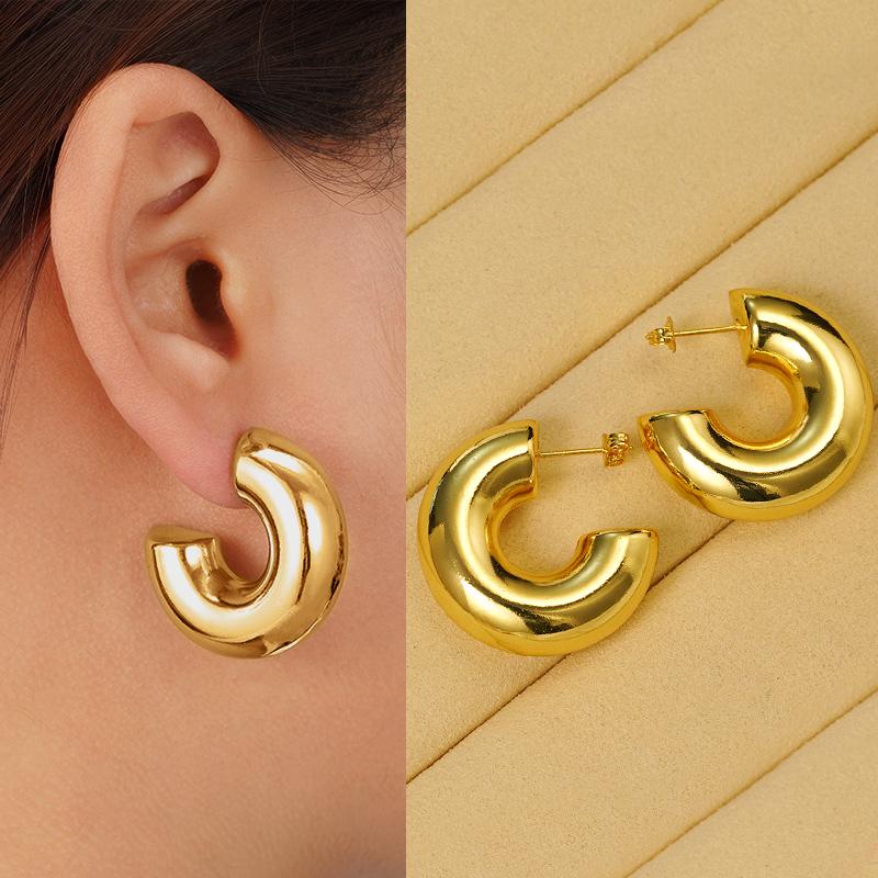 Huitan Fashion Water Drop Earrings for Women Metal Gold Color/Silver Plated Jewelry for Female Daily Wearable Accessories Gift