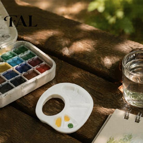 Small Palette for Detail Painting Mini Paint Tray, with Thumb Hole, Lightweight Durable Non Stick Acrylic Mixing Watercolor Palette, Artists
