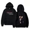 The Vampire Diaries Print Hoodie Unisex Pullover TV Show TVD Damon Stefan Elena Character Graphic Hooded Sweatshirt Casual Long Sleeve Streetwear