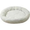 Plush Round Pet Bed Cat Bed, Self Warming, Cozy Snooze Indoor Cats Autumn Winter Sleeping Dog Beds Pet Cushion for Puppy Kitten Cats, White