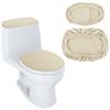 2Pcs/Set Solid Color Toilet Seat Cover Thickened Soft Touch Toilet Lid Cover Dustproof Universal Tank Lid Cover Home Bathroom