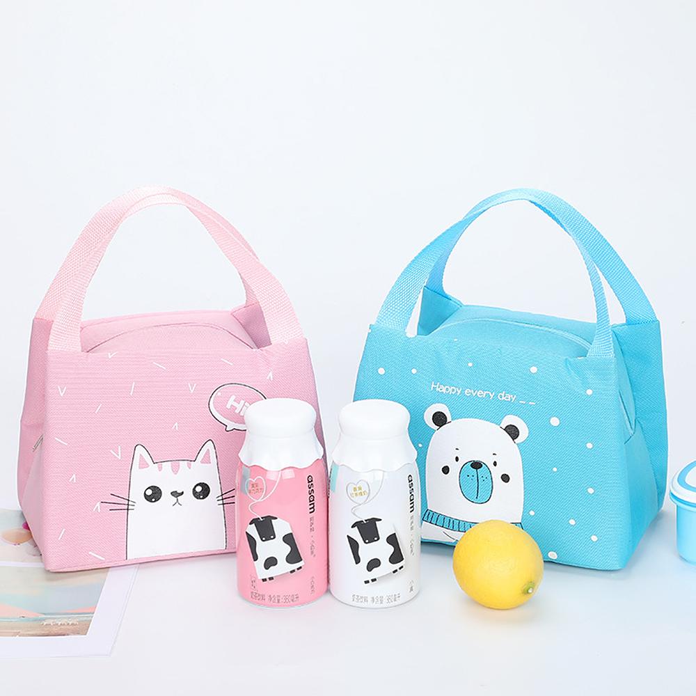 New Cartoon Lunch Box Bag Waterproof Picnic Bag Food Cooler Bags Portable Handbag Thermal Insulated Lunch Bag Women Kids Tote