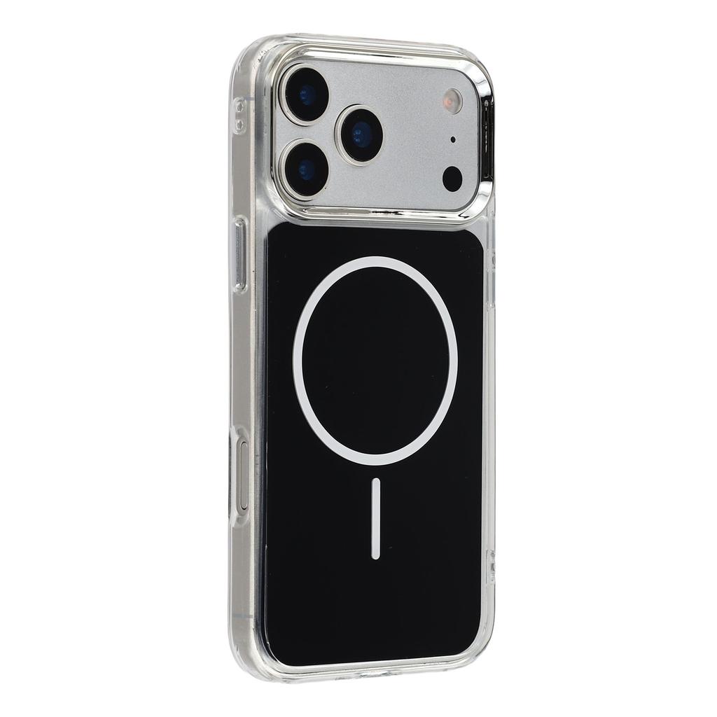 For iPhone 17 Pro Max Magnetic Case Electroplated Camera Frame TPU Acrylic Anti-drop Phone Back Cover Compatible with MagSafe