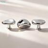 Trregular Pebble Shaped Chrome Door Knob,Modern Minimalist Passage Door Handle for Interior Doors