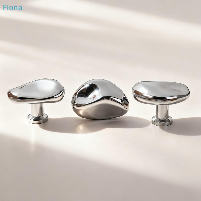 Trregular Pebble Shaped Chrome Door Knob,Modern Minimalist Passage Door Handle for Interior Doors