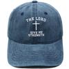 The Lord gave me strength embroidered baseball cap vintage casual visor for men and women