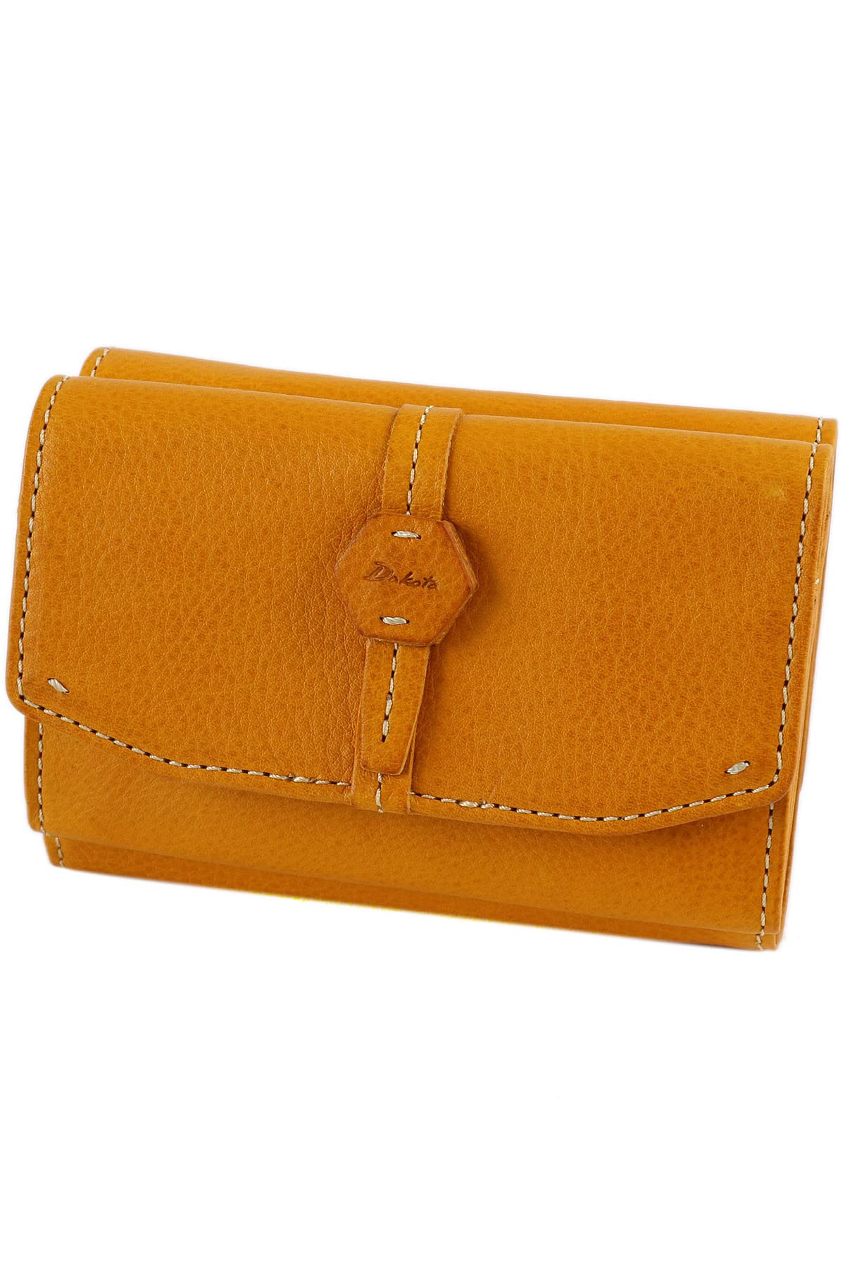 Женский кожаный трехстворчатый кошелек Dakota, горчичный, DA-30770-53