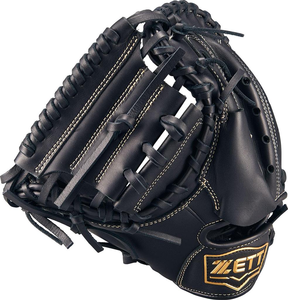 ZETT Youth Baseball Softball Ground Black BJCB76522F Catcher's Mitt, Hero, Left-Handed Throw, (1900),