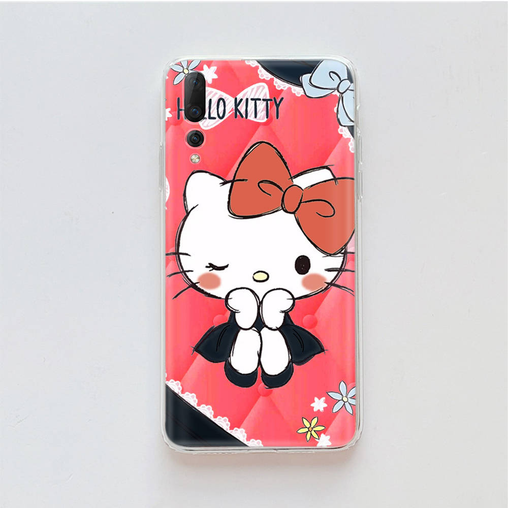 Transparent Case for Samsung A04 A14 A23 M33 M53 Realme 10 9 C35 C55 VIVO X80 Infinix Hot 30 Note 11 Tecno Spark 8P Pro L-28 Cute Hello Kitty