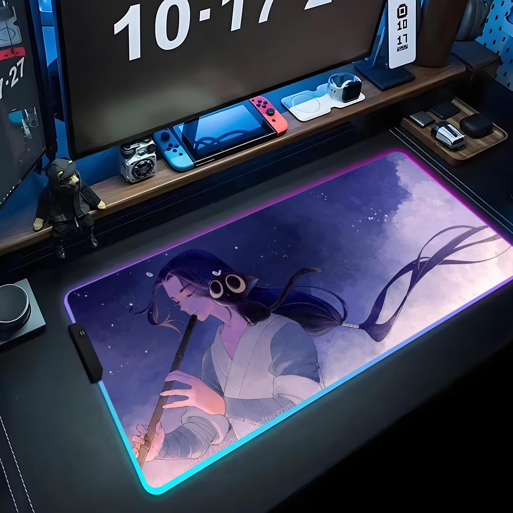legend luoxiaohei Mouse Pad RGB Gaming Mousepad Big LED Pad PC Desk Mat Luminous Mouse Pad Large Keyboard Mats Table Rug With