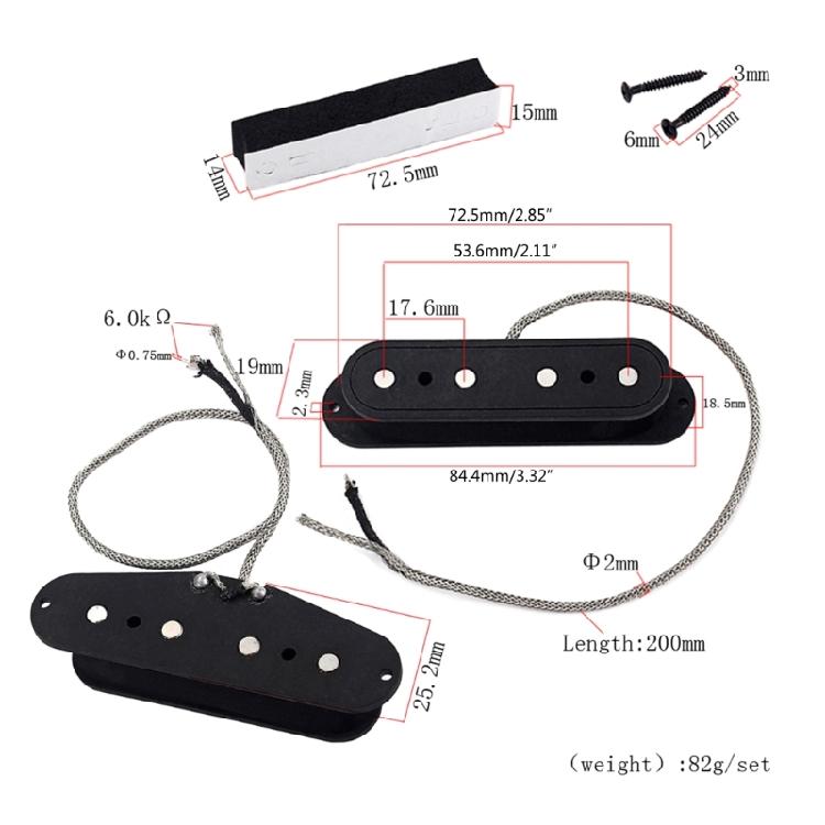 4-Saiter Gitarren-Pickups Alnico 8 Single-Coil-Pickups Gitarren-Pickups mit Schrauben