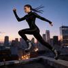 Catwoman Cosplay Costume With Digital Print For Halloween Parties