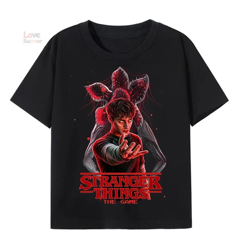 Kids 100% Cotton Luxury T-Shirt Stranger Things Demogorgon Live Graphic Short Sleeve Elegant Casual Summer Tee Tops