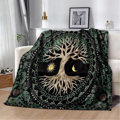 Tree of Life: A Cozy, Mystical Blanket with Intricate Nature Design and Spiritual Eye, Perfect for Mindfulness