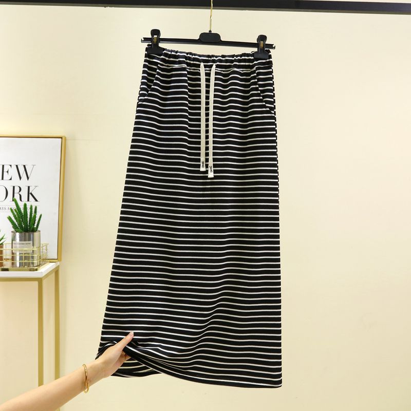 Back Slit High Waist Skirt for Women Summer Versatile Slimming A- Line Skirt Outer Wear Casual Pants Loose Drape Base Skirt