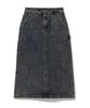 Vintril Sunday Fatigue Denim Long Skirt (Indigo)