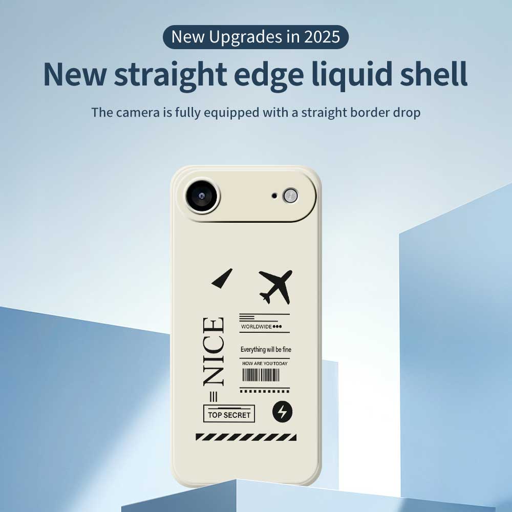 For iPhone 17 Air Case Boarding Ticket Pattern Printing Straight Edge TPU Phone Back Cover