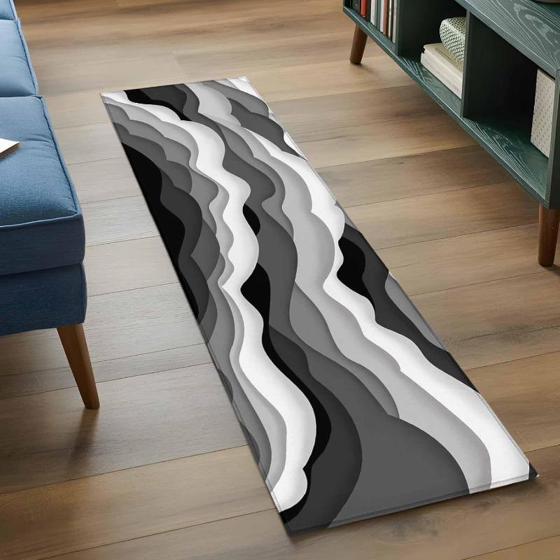 Diffusion Art Runner Rug Colorful Gradient Design Mat Absorbent Non-Slip Home Decor Hallway Living Room Kitchen Decor Carpet