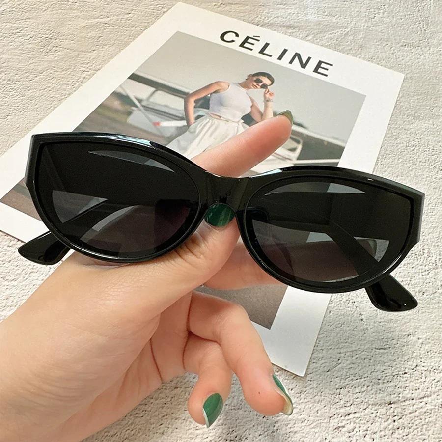 New Fashion Cat Eye Sunglasses Vintage Luxury Brand Designer Black Irregular Oval Ladies Sun Glasses Eyewear UV400 Gafas De Sol