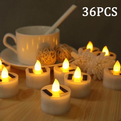 10 Stück Solar-Teelichter LED-Kerzen Flammlose Wasserdichte Solar-Teelichter für den Außenbereich Wiederaufladbare Kerzen für Party Garten Heimdekoration