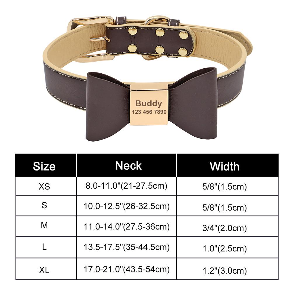 Personalized Nylon Bowknot Dog Collar Custom Printed Chihuahua French Bullodog Collars Adjutable Nameplate For Small Medium Dogs
