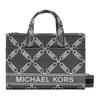 Michael Kors Gigi Diamond Pattern Logo Fabric Tote Bag Women Tote Bags Black 30S4G3GM5J-BLK-OPTICWHT