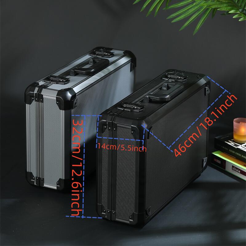 Aufbewahrungsbox für Uhren aus Aluminiumlegierung mit beweglichen Trennwänden - Schwarze Vitrine