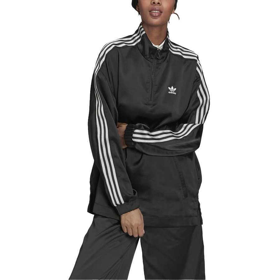 Adidas Original Striped Lightweight Drop Shoulder Long Sleeve Sweatshirt Women sweatshirt Black White H37825