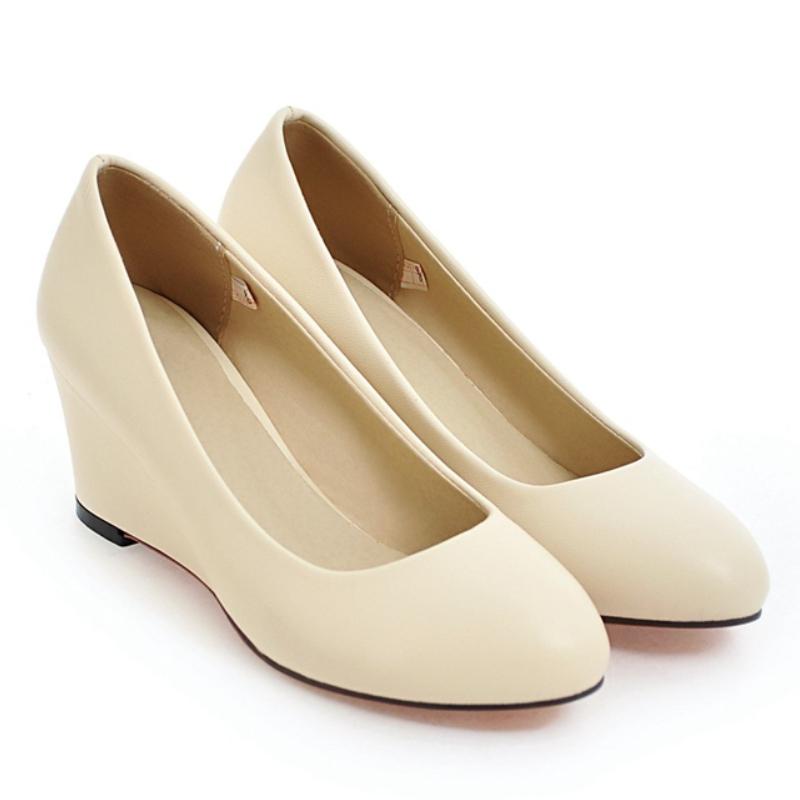 Classic Women's Wedge Heels Shoes Fashion Pink Black White Blue Wedges Party Wedding Office Shoes Ladies Dress Pumps Spring 2026