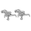 2 Pcs Men's Silver Tyrannosaurs Rex Shape Cufflinks Shirt Cuff Links Wedding