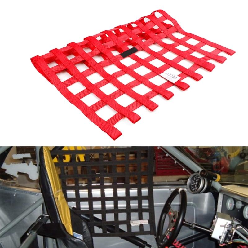 1PC Window Net Race Car Window Net Mounting Kit Ribbon Style 24Hx24W / 20Hx24W / 18Hx24W Car Accessories Black/Red/Blue