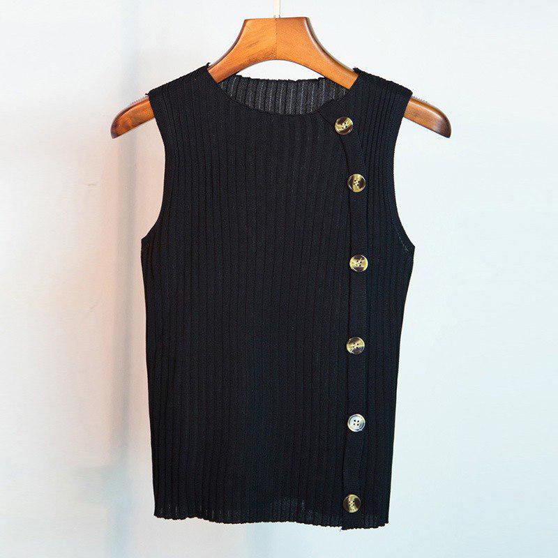 button side sweater vest
