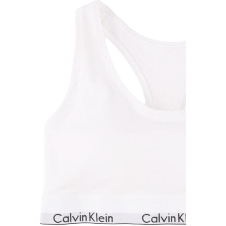 Calvin Klein Letter Jacquard Bralette Comfortable Simple Women underwear White QF3785AD-100