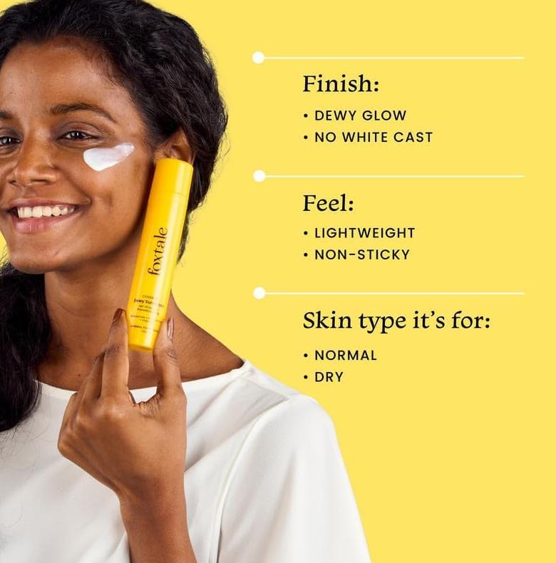 FoxTale Niacinamide Dewy Sunscreen For All Skin Type Spf 70 Pa++++ No White Cast, Non Greasy, Men & Women, 50ml