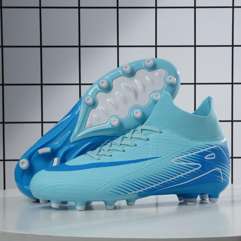 High-Cut Football Cleats Men Women Flyknit Upper Rubber Sole Suitable Turf Indoor Outdoor Fields