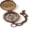 Handmade Antiqued Baptism Engraved Cross Compass for Her/him Mom/Dad Birthday Gift