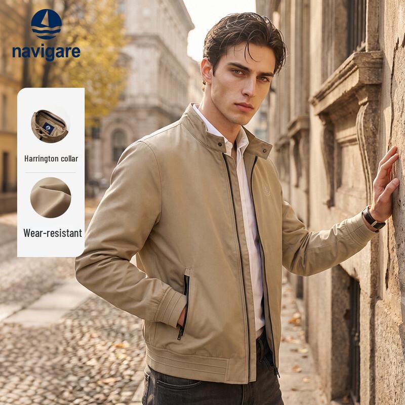 Navigare Men's Stand-Collar Business Casual Windbreaker