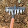 4/5/6/7 Teeth Iron Gardening Hoe Weeding Rake Farm Tool Grasping Raking Loosening Soil Nail Rake Agricultural Tools