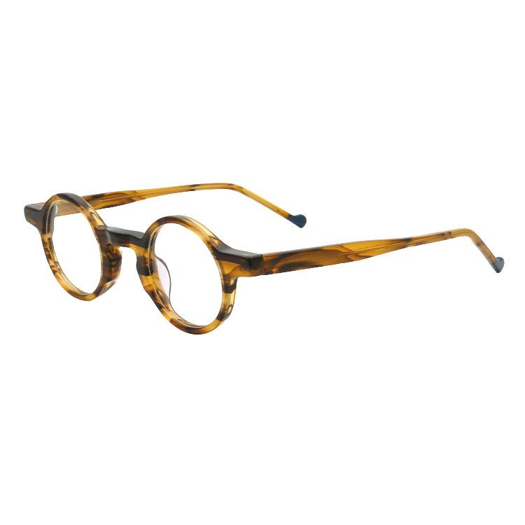 Retro Women Round Eyeglasses Frames Men Optical Glasses Prescription Eyewear Clear Amber Leopard Print Spectacles Vintage Grey Multi color c6