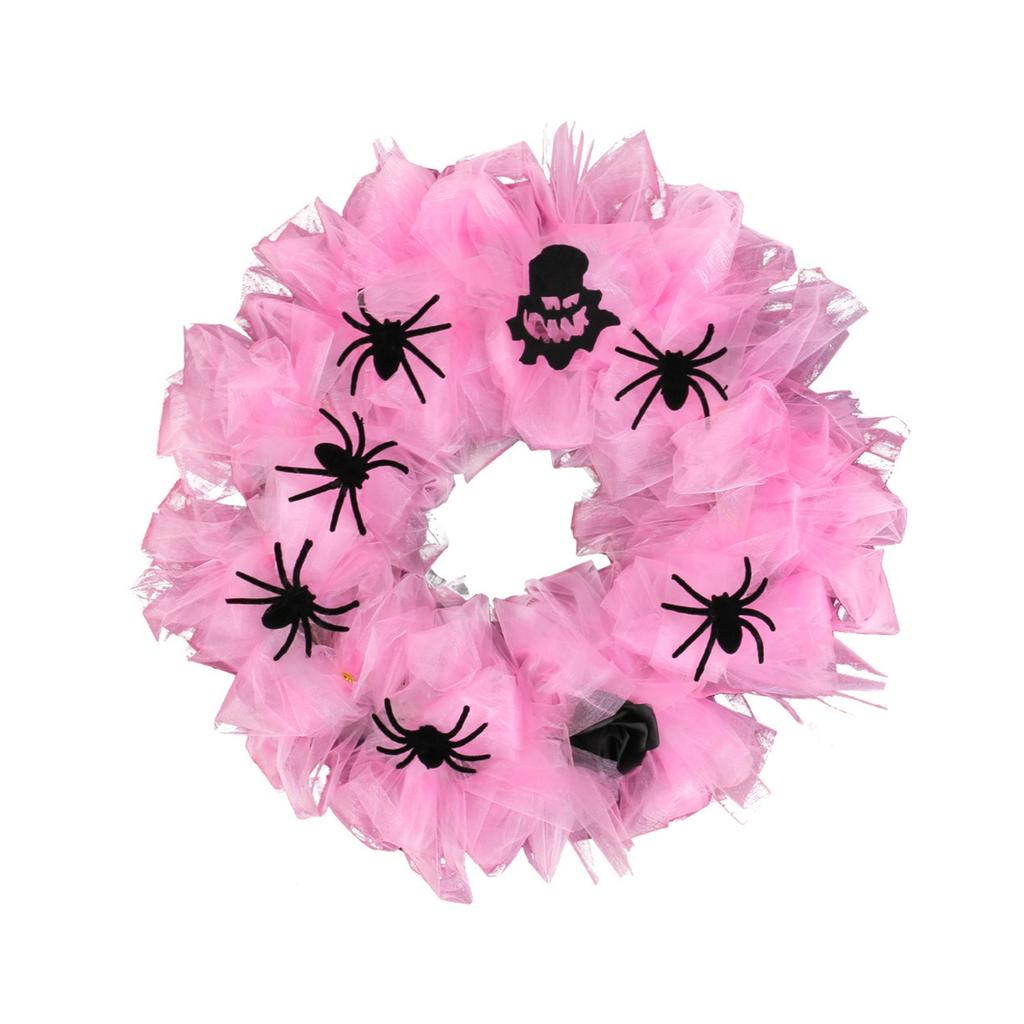 Halloween Mesh Spider Garland, Door Hanging Holiday Decoration Garland, Party Atmosphere Decoration Props