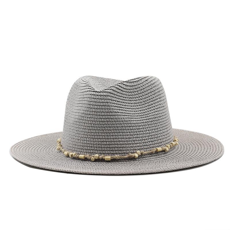 New chain jazz straw hat spring and summer men's and women's outdoor beach sun protection hat