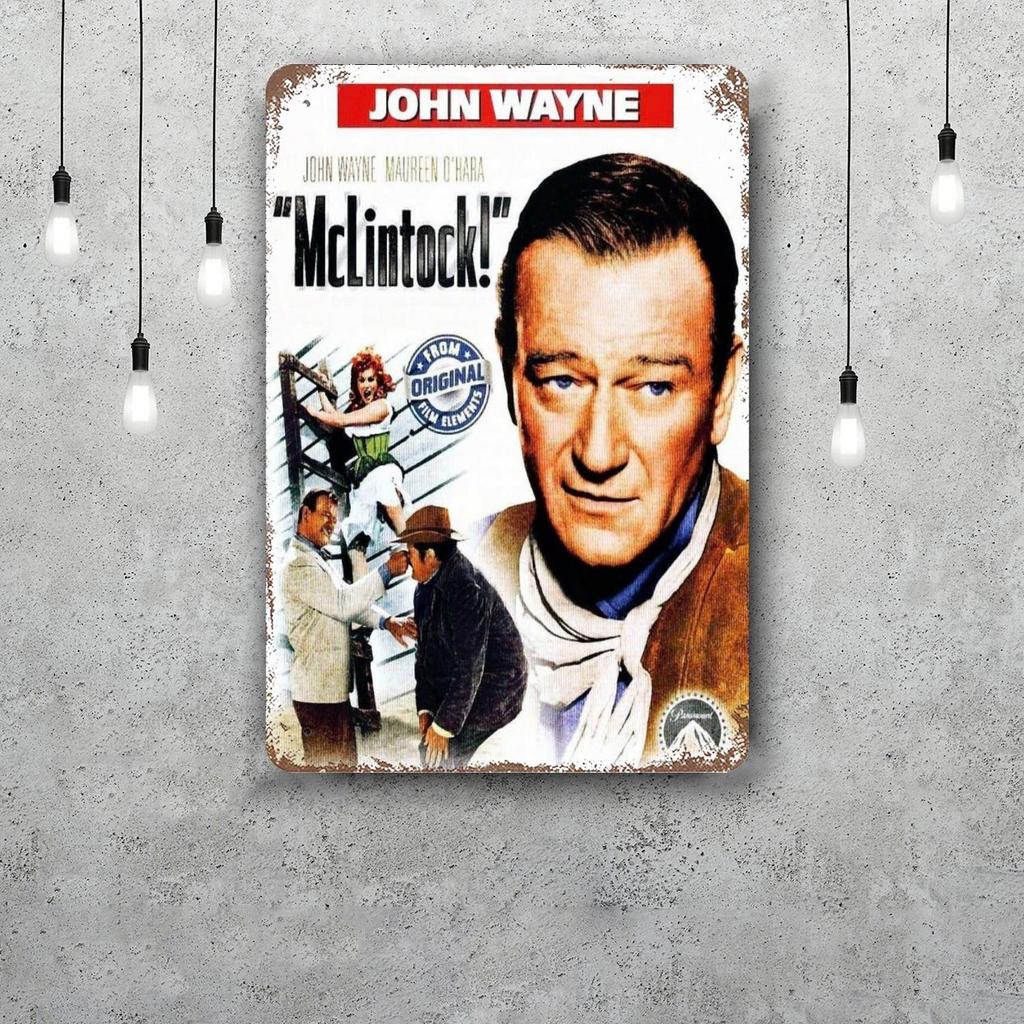 john wayne Classic Poster Rusty Metal Plaque Retro Decorative Plate Bar Man Cave Garage Club Metal Sign Wall Decoration