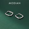 MODIAN 925 Silver Original Simple Square Fashion Female Hoop Earrings Buckles For Women Silver Wedding Fine Jewelry
