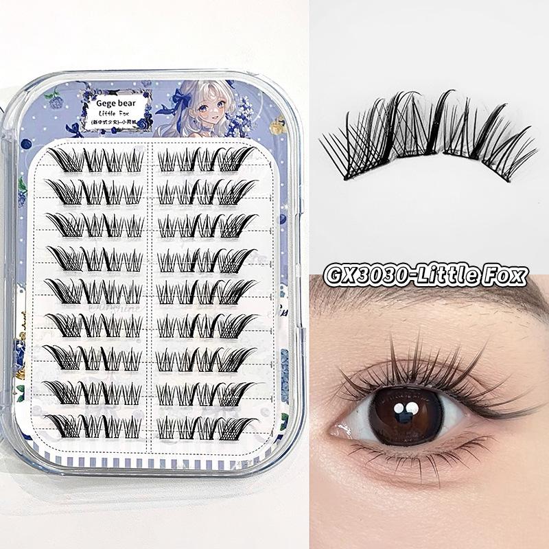 Ленивый Подсолнух Самоклеящиеся Натуральные Накладные Ресницы - Сегментированные Пучки, Удобные для Новичков