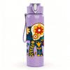 1PC Colorful Elephant Ornament Art Print 750ml Color Plastic Sports Water Bottle Leakproof Flip Straw Lid Suitable for Sports Office Home Use