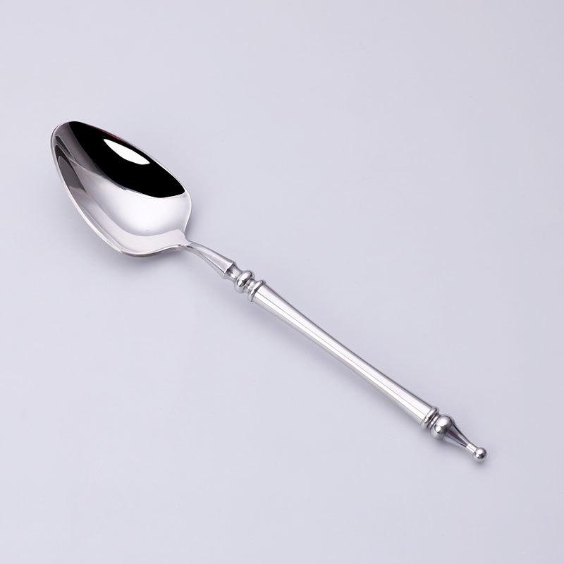304 Stainless Steel Western Cutlery Set: Knife, Fork, Spoon, Coffee Spoon, Roman Column Design, European Style, 4-Piece